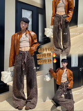 Cargar imagen en el visor de la galería, Pantalón MARRÓN BORDADO