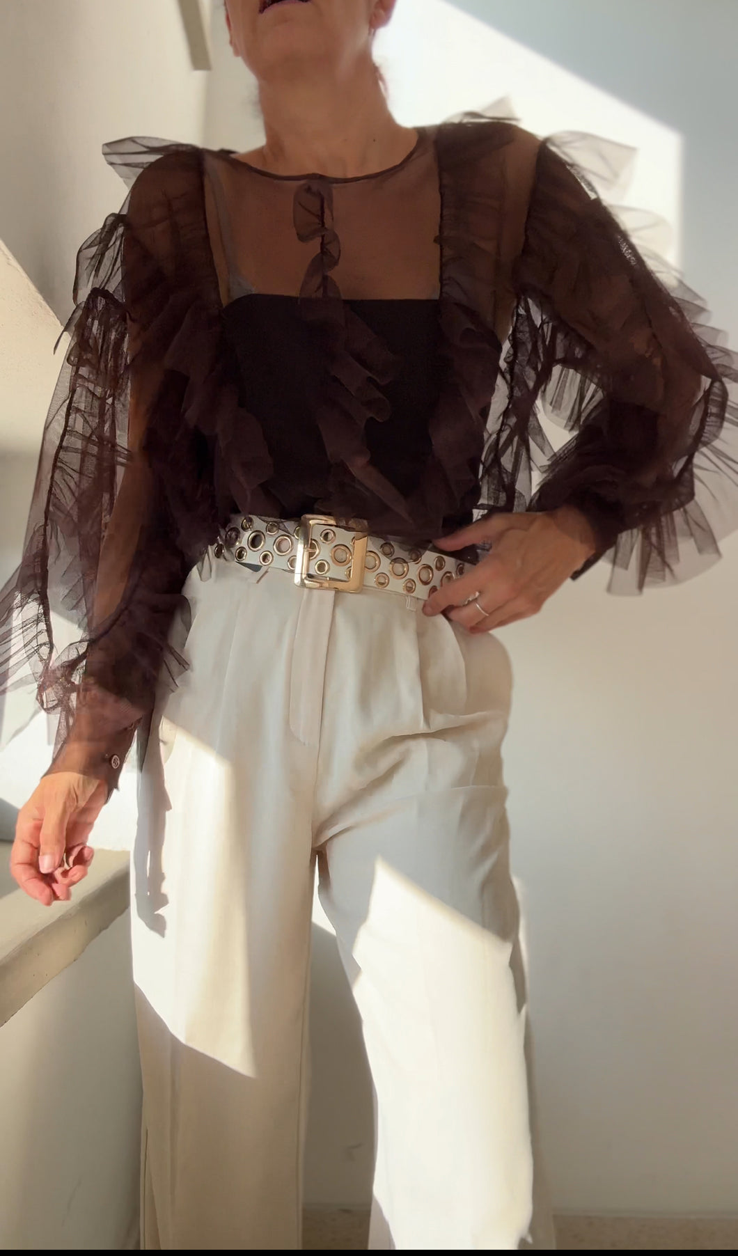 Cinturón BEIGE TACHAS