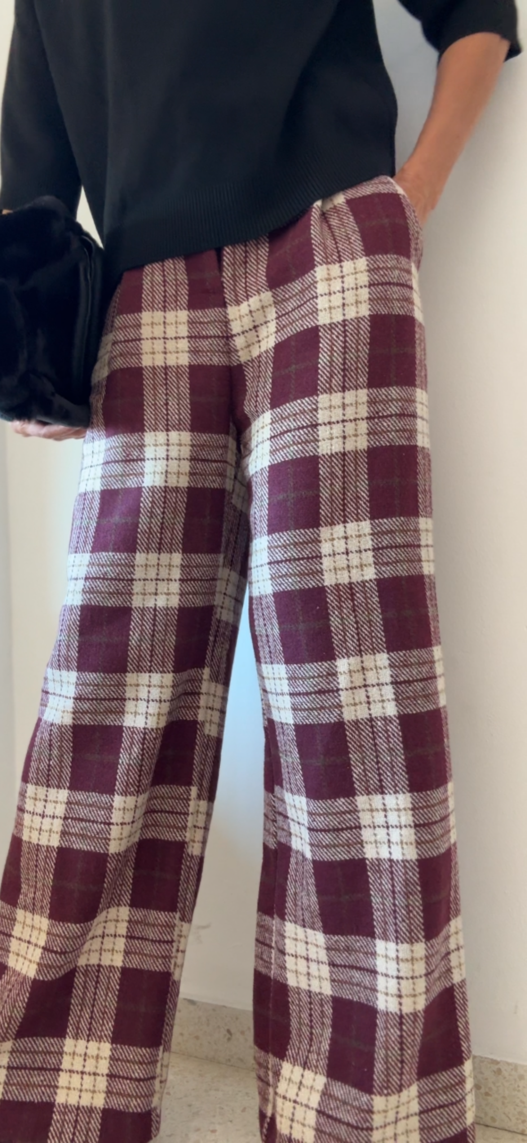 Pantalón CUADROS LUMINA BURDEOS