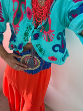 Cargar imagen en el visor de la galería, Chaqueta BOHO TURQUESA
