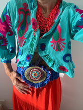 Cargar imagen en el visor de la galería, Chaqueta BOHO TURQUESA

