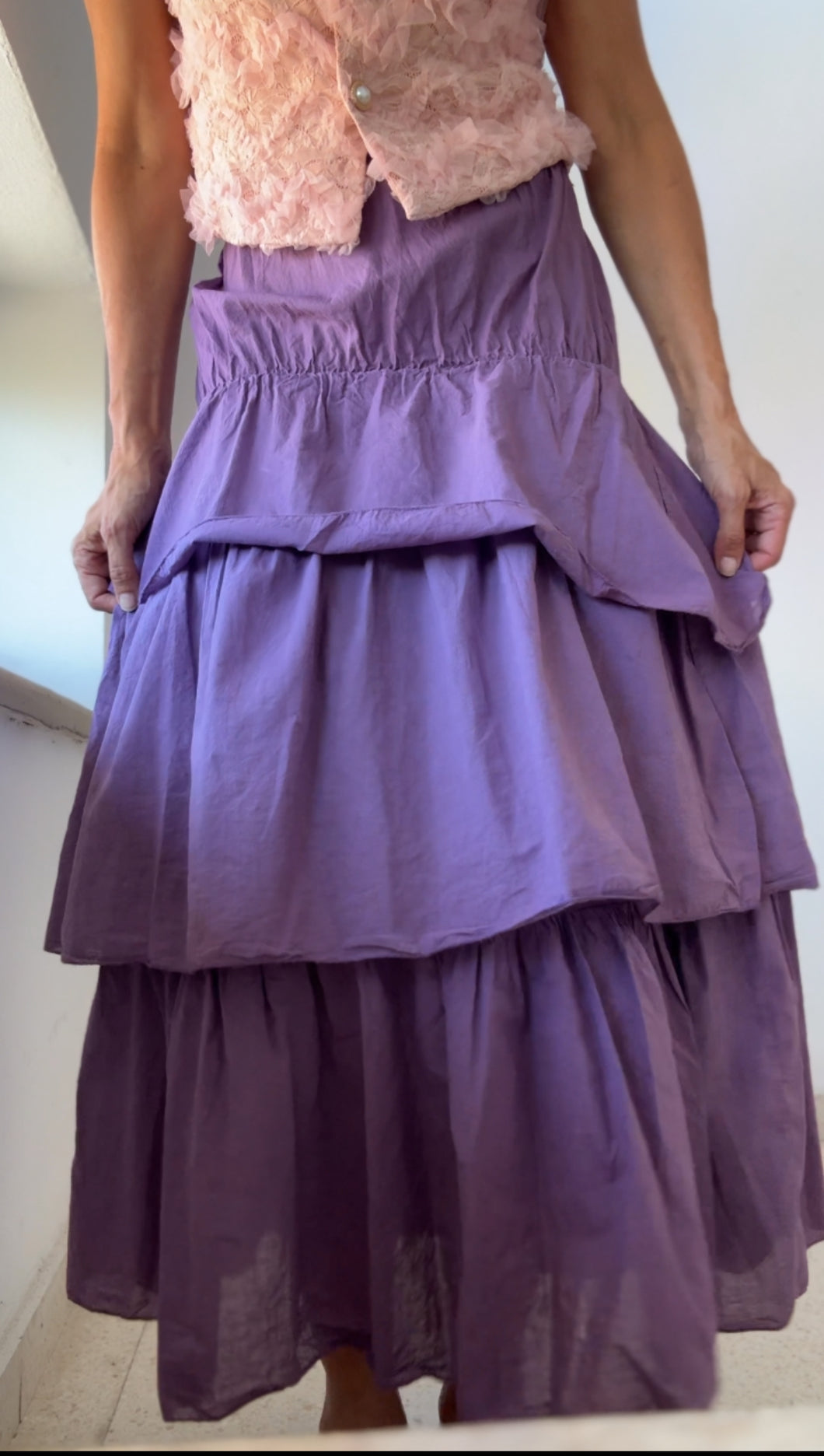 Falda VOLANTES MALVA
