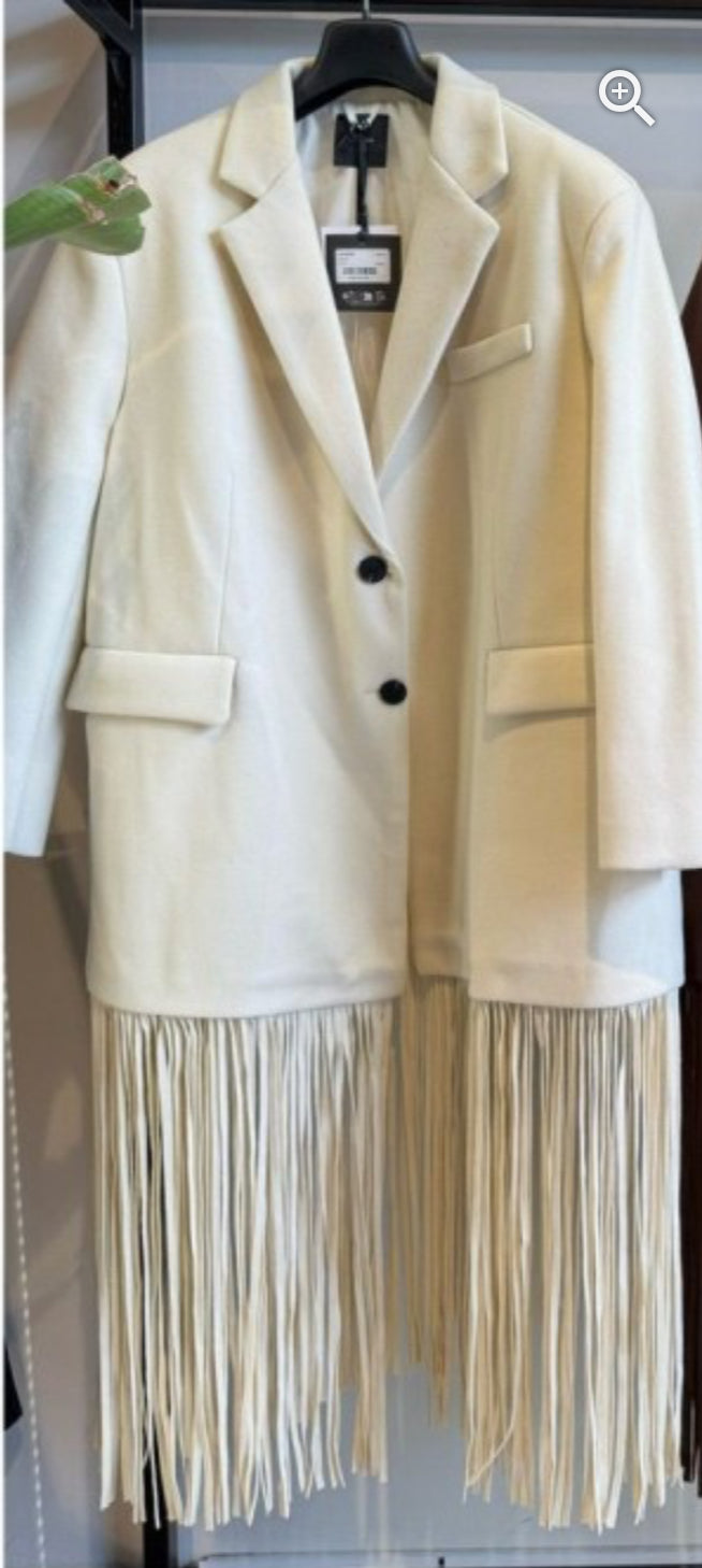 Abrigo LARGO  BEIGE FLECOS LUMINA