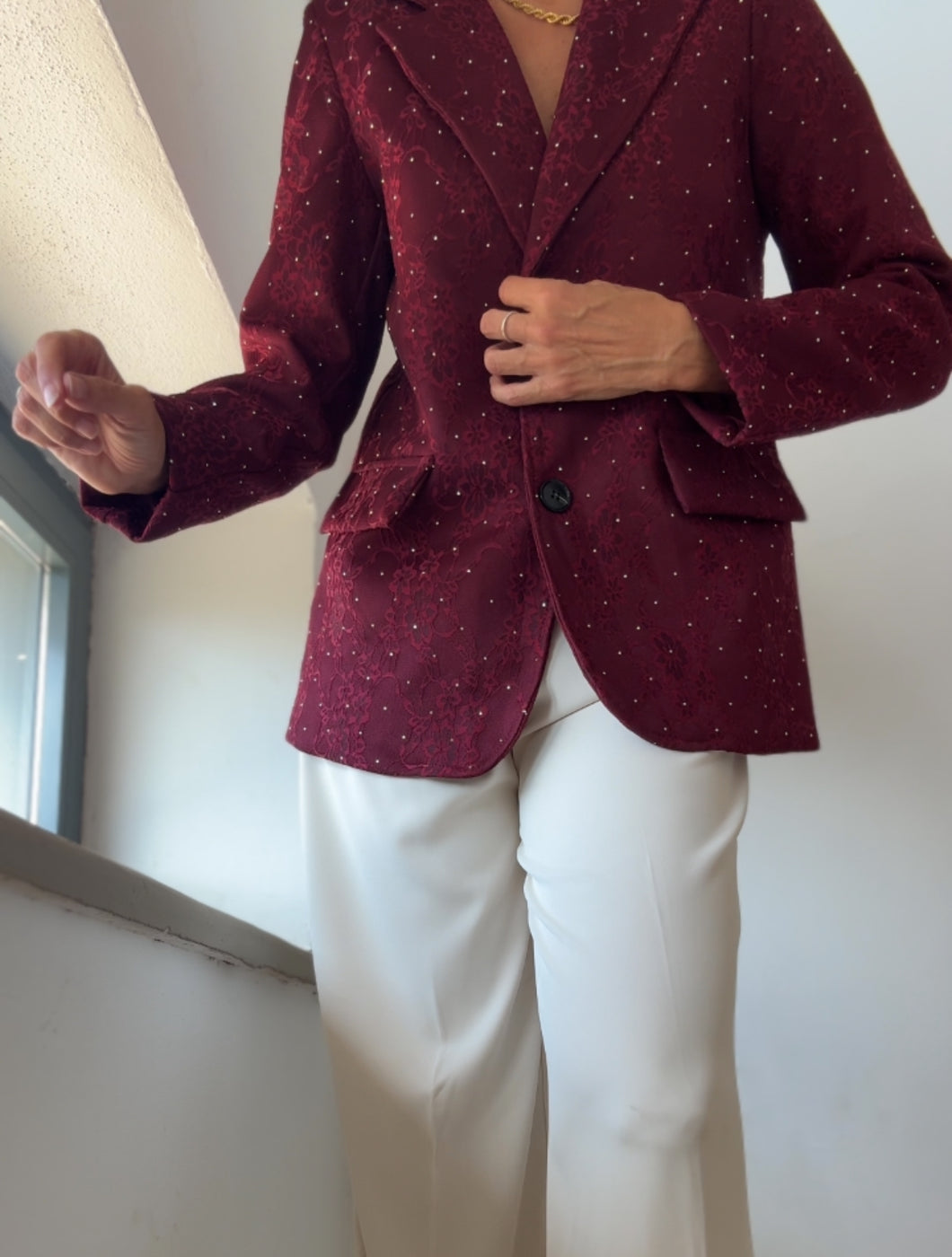 Chaqueta ENCAJE VINO
